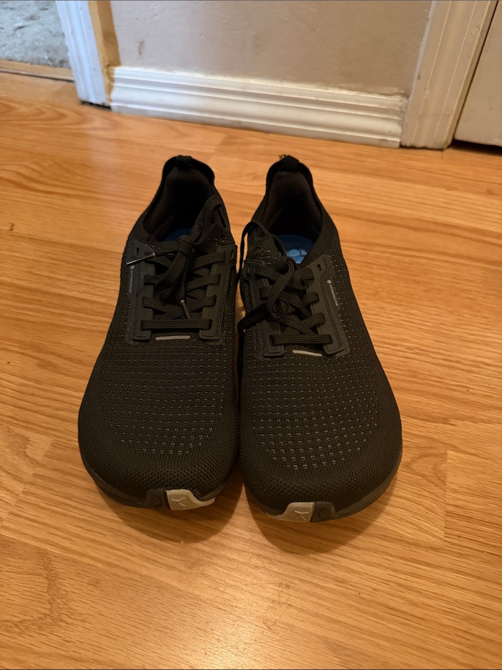 Womens Black Knit Athletic Shoes - flux waterproof